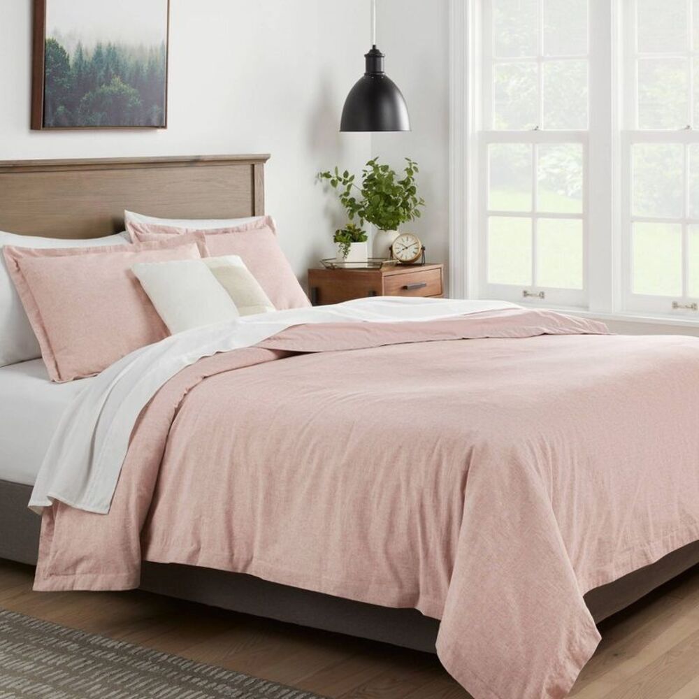 Threshold - Full/Queen Cotton Linen Chambray Duvet Cover & Sha Orange